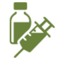 A Green Icon Of A Vaccine Vial And Syringe